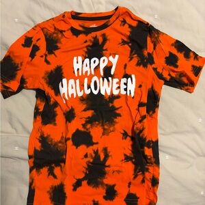 Kids' Orange & Black 'Happy Halloween' Tie-Dye Costume Tee